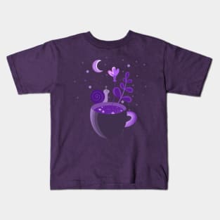 A purple snake in a mug Kids T-Shirt